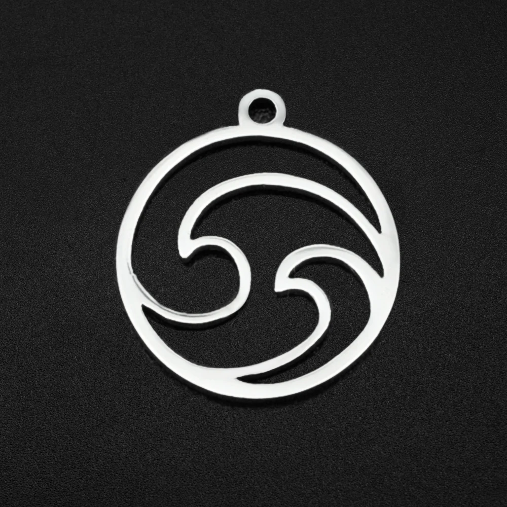 10pcs/lot Round Heart Eye Stainless Steel DIY Charm Women Hollow Mountain Pendant For Necklace Earring Making Jewelry Wholesale