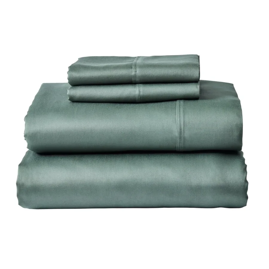 

Комплект постельного белья из 4 предметов, 300 нитей, хлопок-сатин, цвет зеленый ясен, размер Cali King