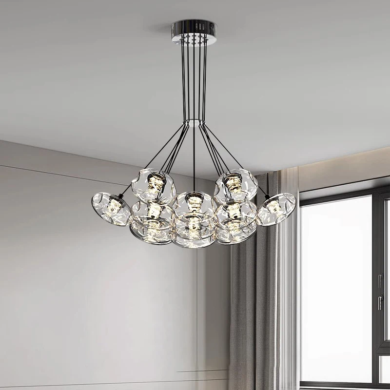 

Modern luxury glass pendant light Italian minimalist lines restaurant light living room bedroom pendant light