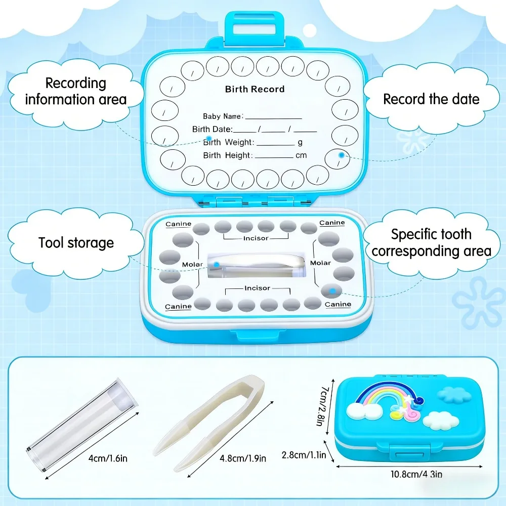 Tooth Keepsake Box Tooth Fairy Box Lost Teeth Holders for Kids Tooth Saver First Tooth Container Baby Teeth Storage for Boy Girl