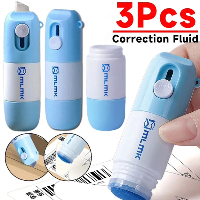 

Thermal Paper Information Correction Fluid with Unboxing Knife Box Opener Portable dentity Information Privacy Protector Eraser