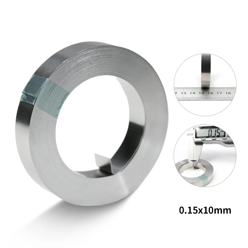 1 Rolle 10 m 18650 Batterie vernickelter Streifen Li-Ion-Stecker 0,1 mm 0,12 mm 0,15 mm 0,2 mm Punktschweißgerät Stahlgürtel-Batterieanschlüsse