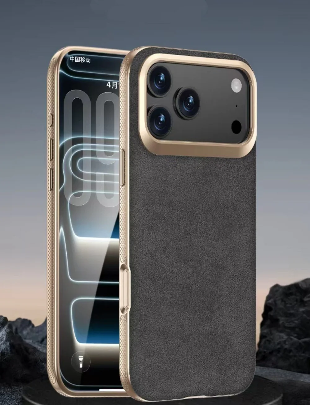 

Замшевый кожаный чехол премиум-класса с металлическим кольцом для iPhone 17 Pro Max 17Pro, магнитный чехол