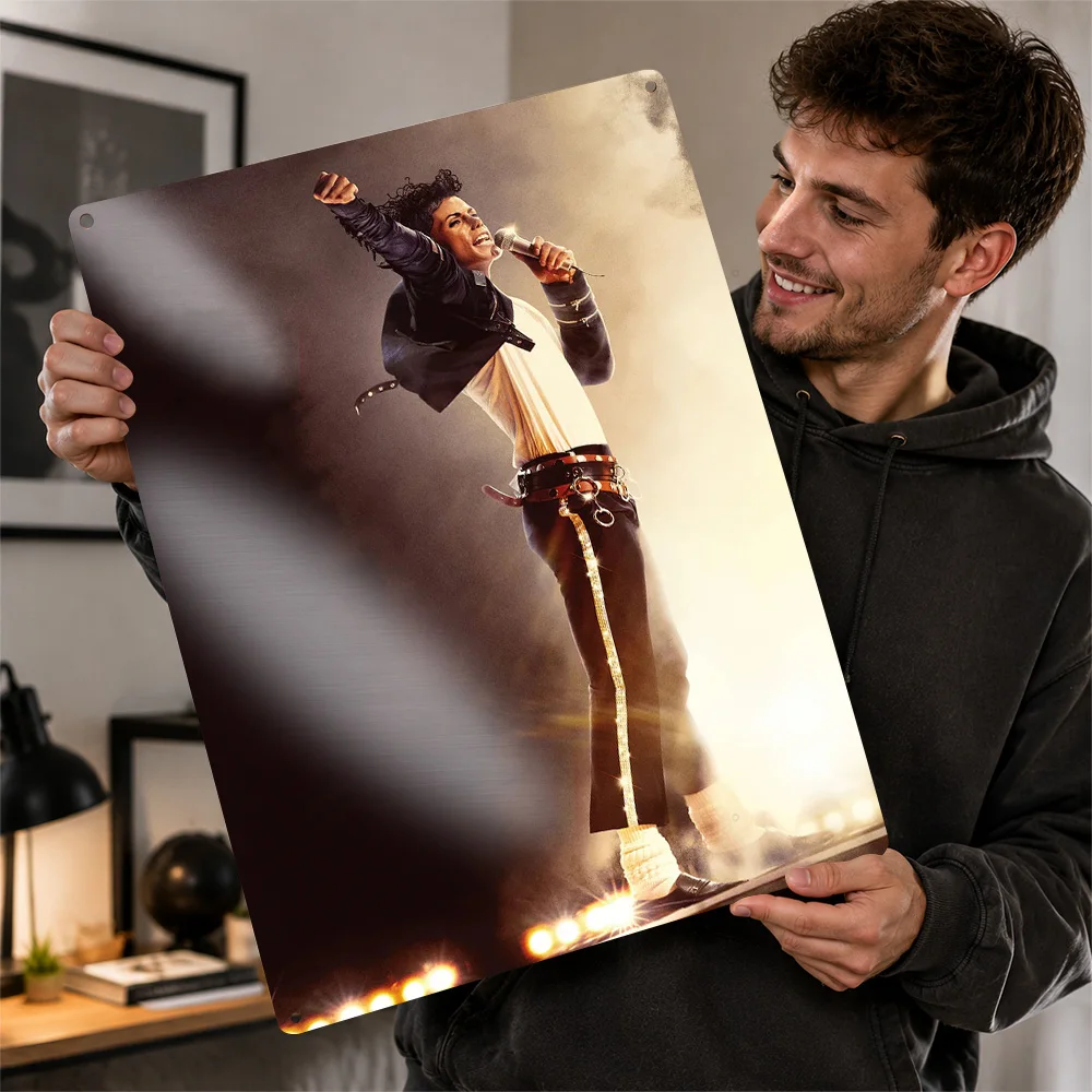 Michael Jackson Concert Aluminum Poster Personalized Metal Sign Dynamic Vocal Legend Portrait Wall Art Made For Dedicated Fans
