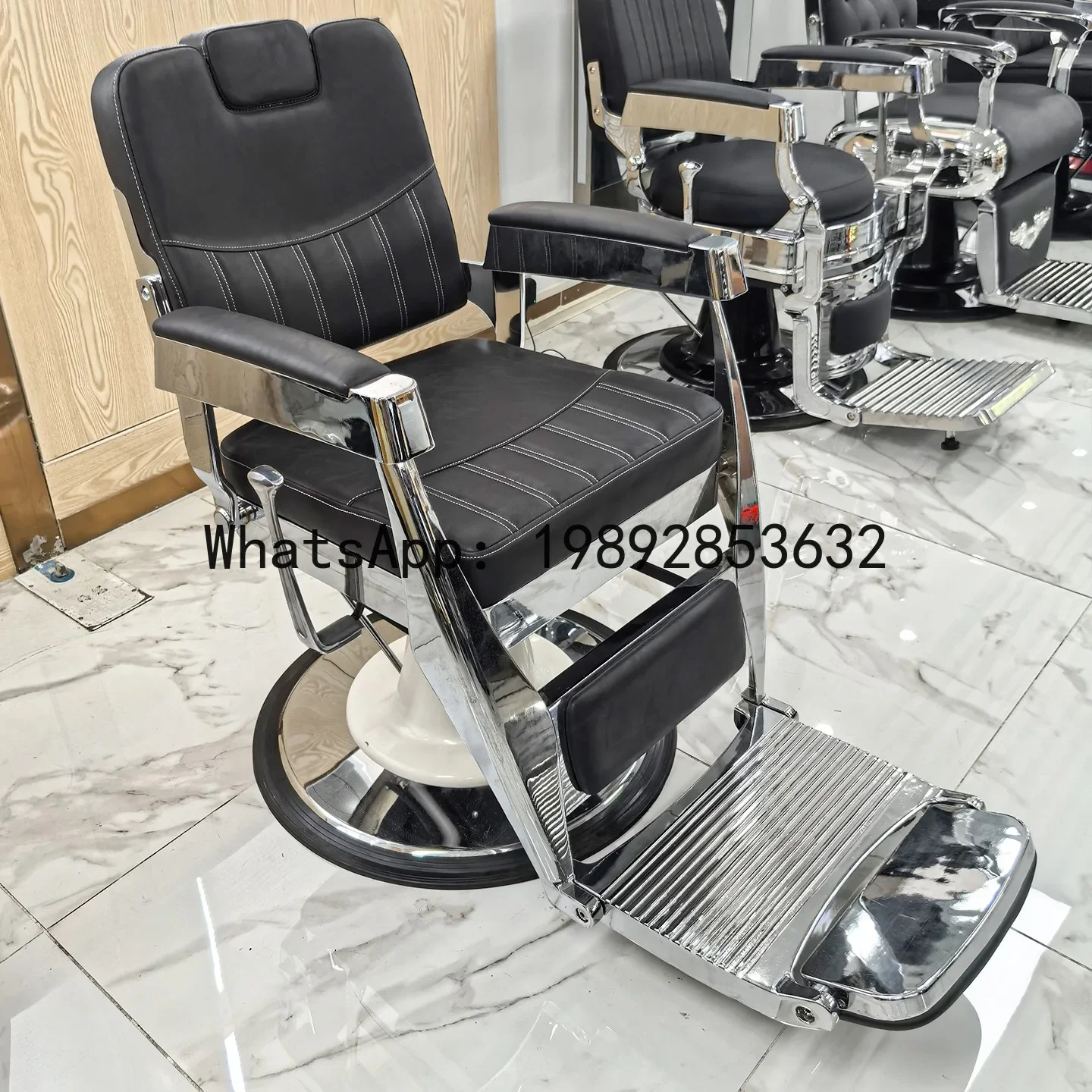 F1  High-End Retro Men's Oil Head Salon Barber Chair Hair Salon Reclining Shaving Hair Salon Special Hair Cutting Chair