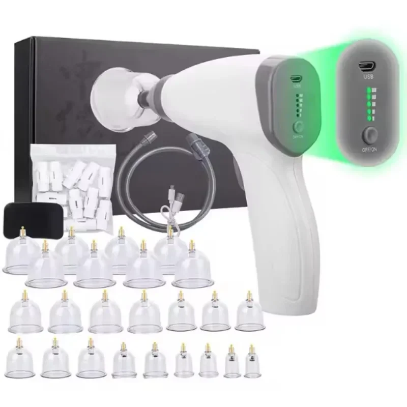 Hot salesMassage Therapy Portable Electric Scraping Universal Cupping Kit Set Vacuum Suction Cups Homeuse Chinese CE Suction Dev