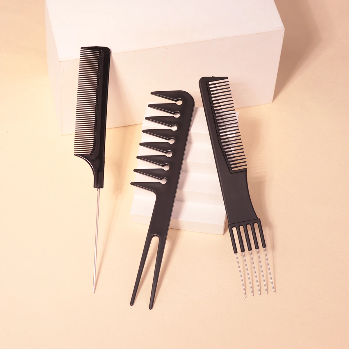 Professional hair comb, steel needle hair pointed tail comb, creating hair salon styling, special for real hair wigs