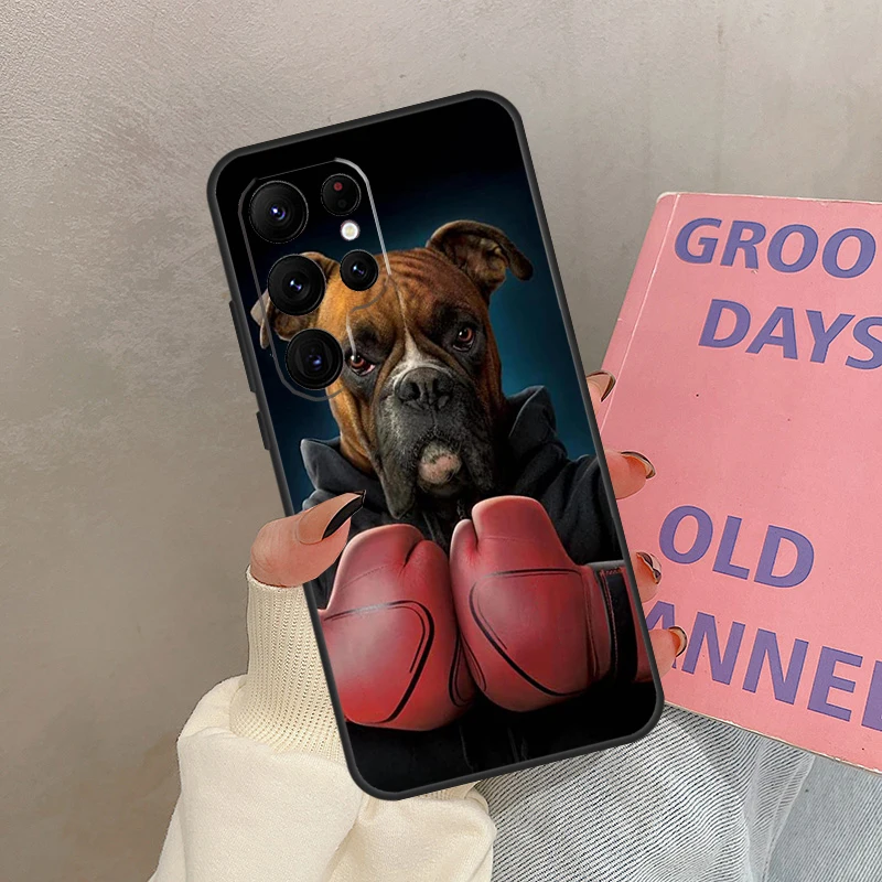 Etui z motywem psa rasy boxer na Samsung Galaxy S25 Ultra S20 S21 S22 S24 S23 Ultra S9 S10 Plus S25 FE Cover Coque