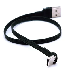 5CM-300CM Ultra-thin elbow type-c data cable wire USB 2.0 double elbow charger po short term portable 1M 2M 3M 0,5M 0.3M 0.2M