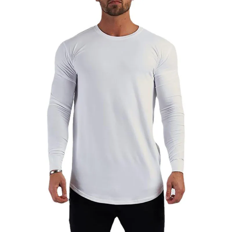 Autunm Fashion Long Sleeve T-shirt Men Gym Clothing Cotton Slim Fit T Shirts Male Spring Bodybuilding Shirts Fitness Tees Tops