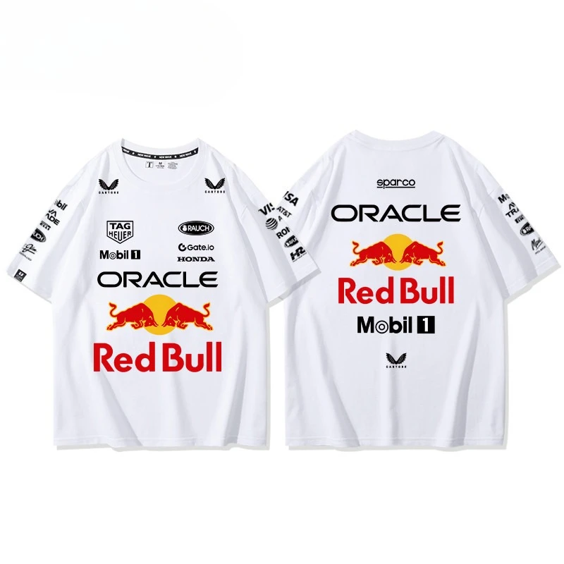 2026 F1 Japan Red Bull Racing Suit Same Style Printed Men's T-shirt Summer Loose Short Sleeve Pure Cotton T-shirt
