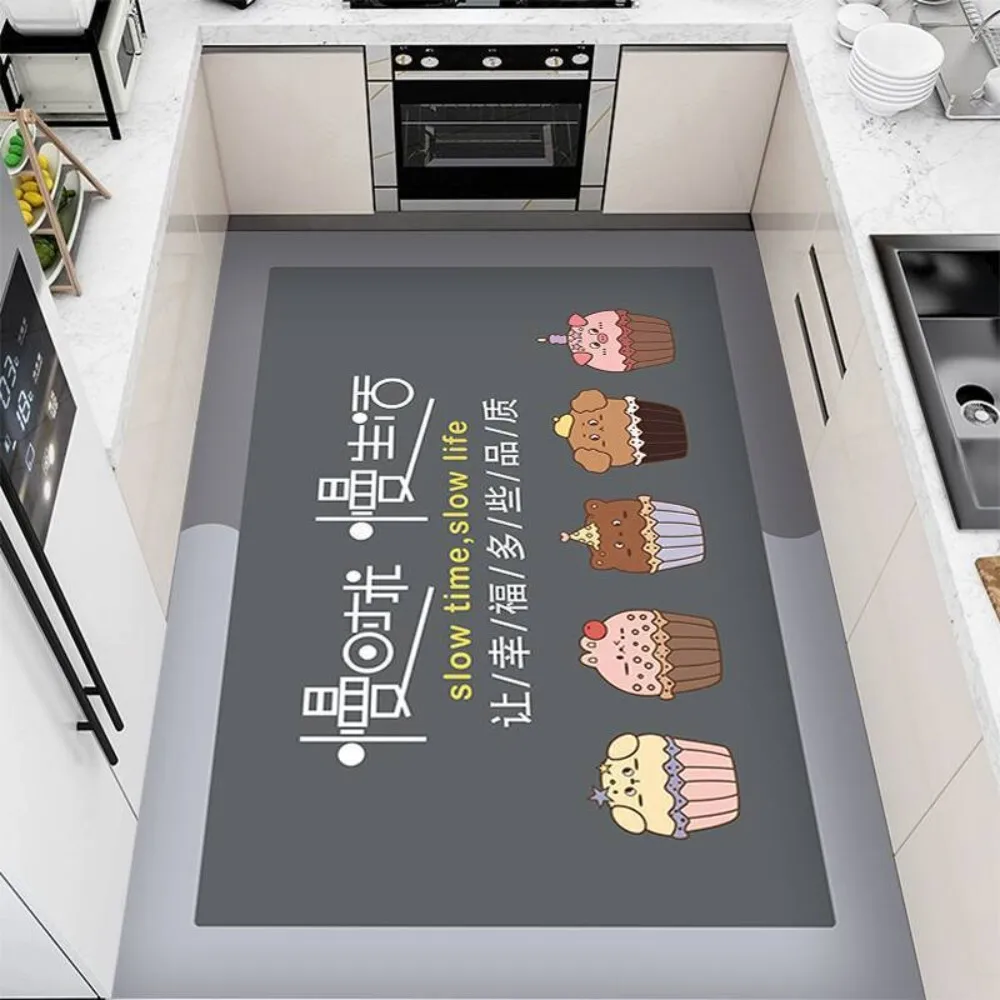 

Diatomaceous Earth Kitchen Mat Easy to Clean Oil Proof Dirt Resistant Non Slip Water Absorbent Full Coverage Floor Mat for Home