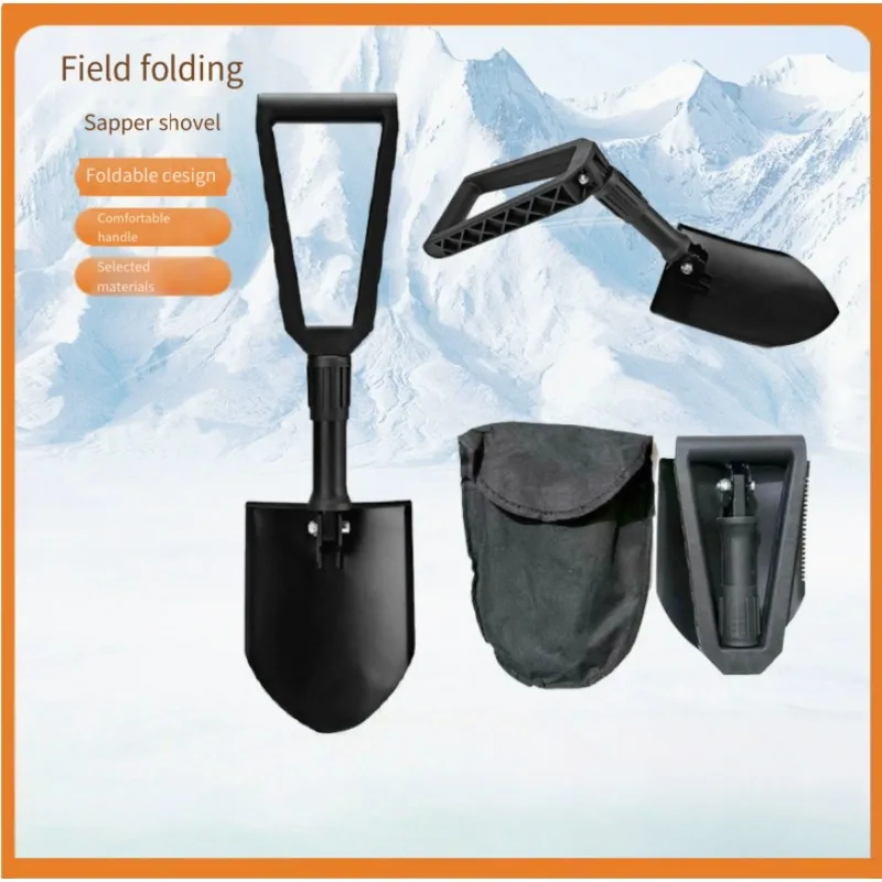 

Portable Duty Folding Shovel Multi-Functional Survival Shovel With Carrying Pouch For Outdoor Camping Hiking Fishing Digging