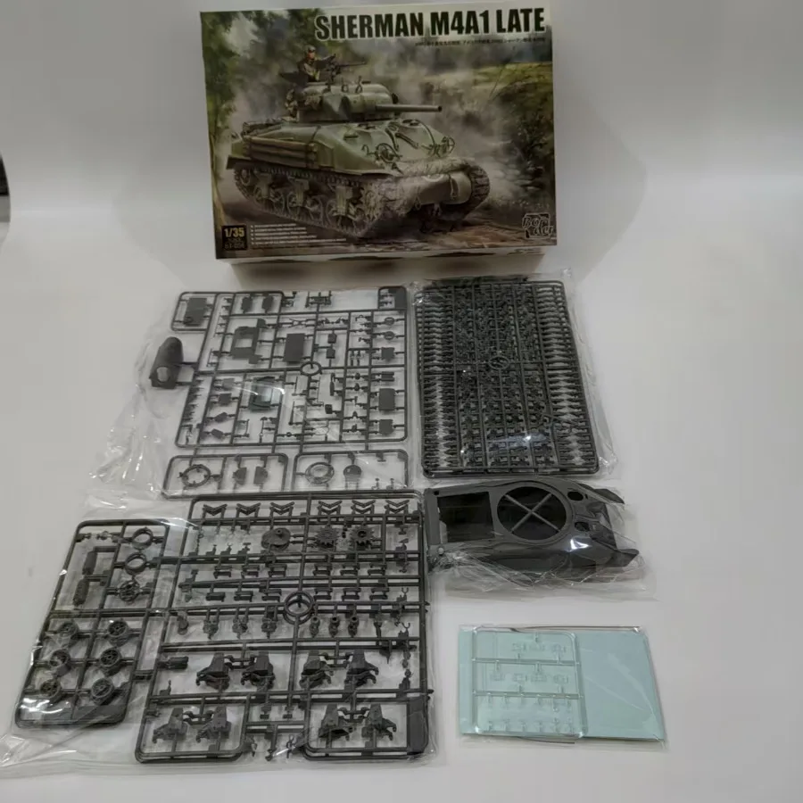 Kit de modelo de montagem de fronteira BT-056 escala 1/35 Sherman M4A1 tanque de tipo tardio personalizado colecionável brinquedo infantil presente de aniversário