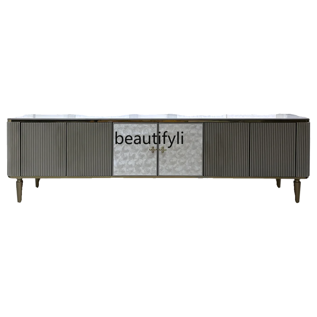 

Italian Shell Light Luxury Chest of Drawers Solid Wood TV Cabinet American Coffee Table Small Apartment Living Room New