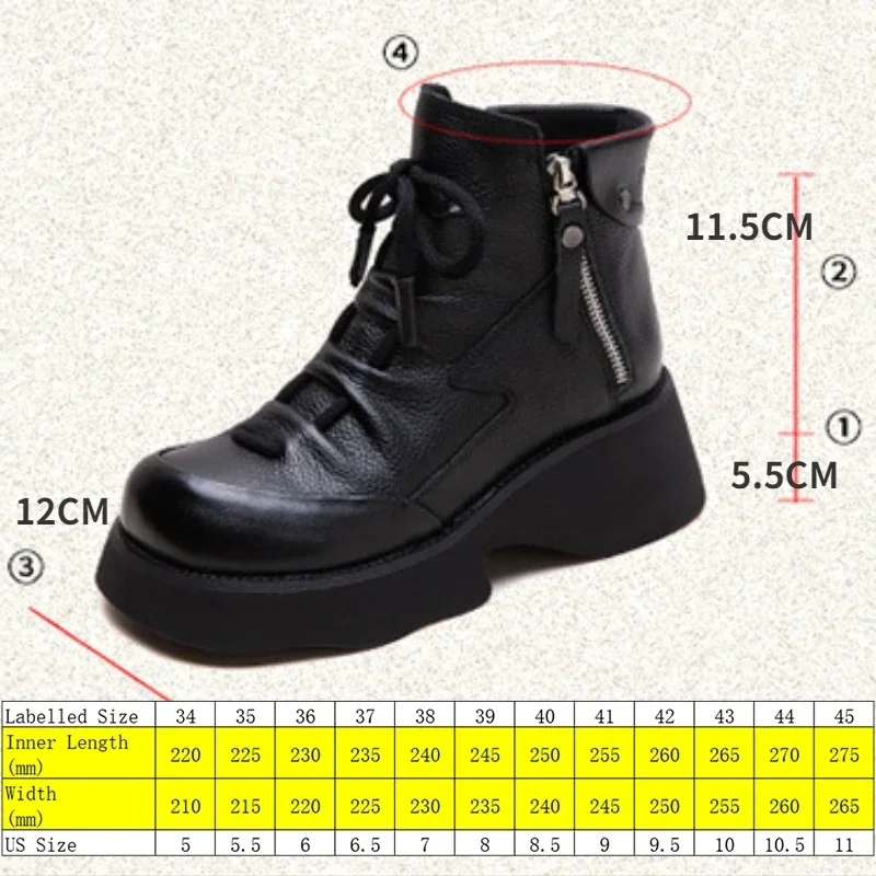 Krasovki 5.5cm Natural Genuine Leather Motorcycle Spring Ladies Fashion Ankle Booties Boots Women Moccasins Autumn Chimney Shoes