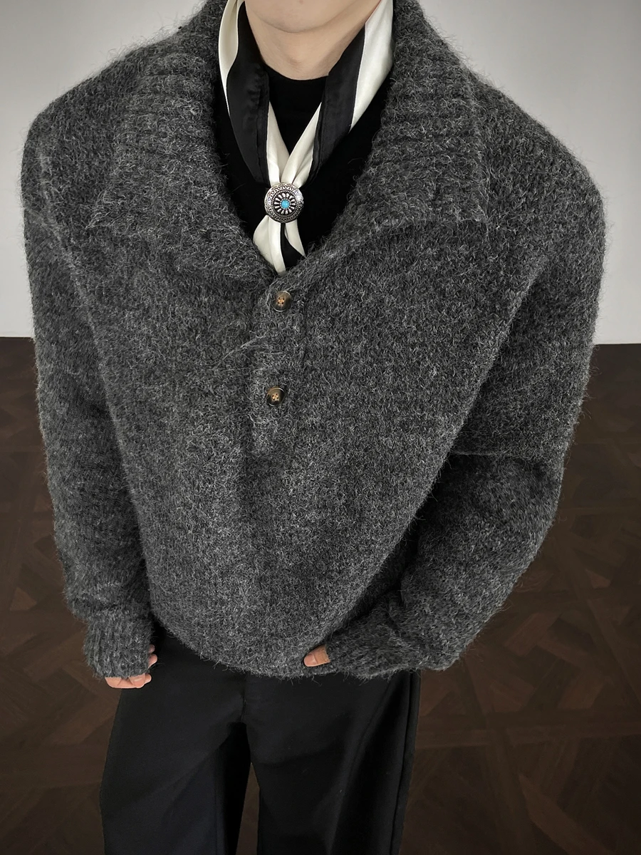 

Men's Knitted Sweater Winter Casual Loose Overhead Top Comfortable Innerwear Outerwear Polyester Fiber Long Sve High Ne