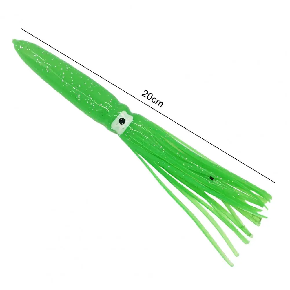 20cm/15g Plastic Squid Bait Luminous Sequin Octopus Bait Fishing Tool Squid Skirt Bait Artificial Soft Fishing Lure Fishing Tool