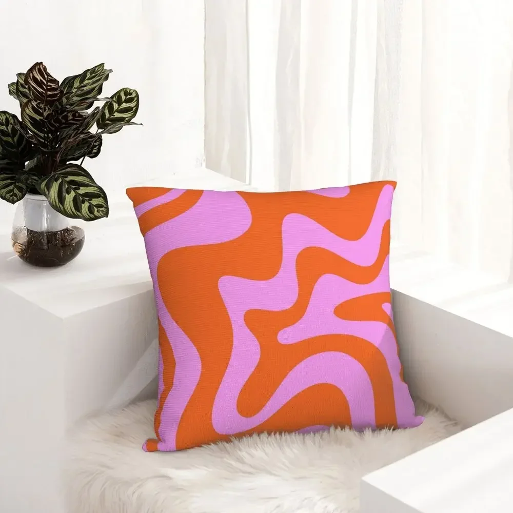 Hot Pink And Red-Orange Pillowcase Polyester Pillows Cover Cushion Comfort Throw Pillow Sofa Decorative Cushions Used for Home