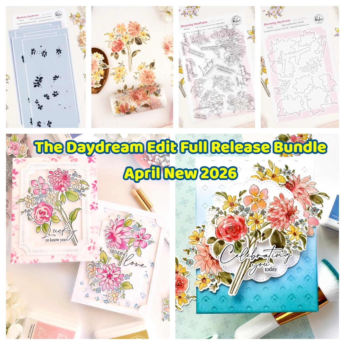 

Blooming Daydream Washi Metal Cutting Dies DIY Scrapbooking Clear Stamps Crafts Die Cuts Stencils Template Handmade Decoration