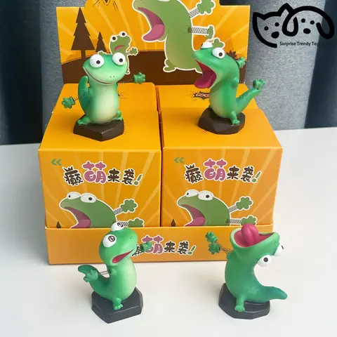 Interesting Tom Lizard Blind Box Cute Green Lizard Desktop Ornament Creative Decoration Small Doll Party Souvenir Birthday Gift