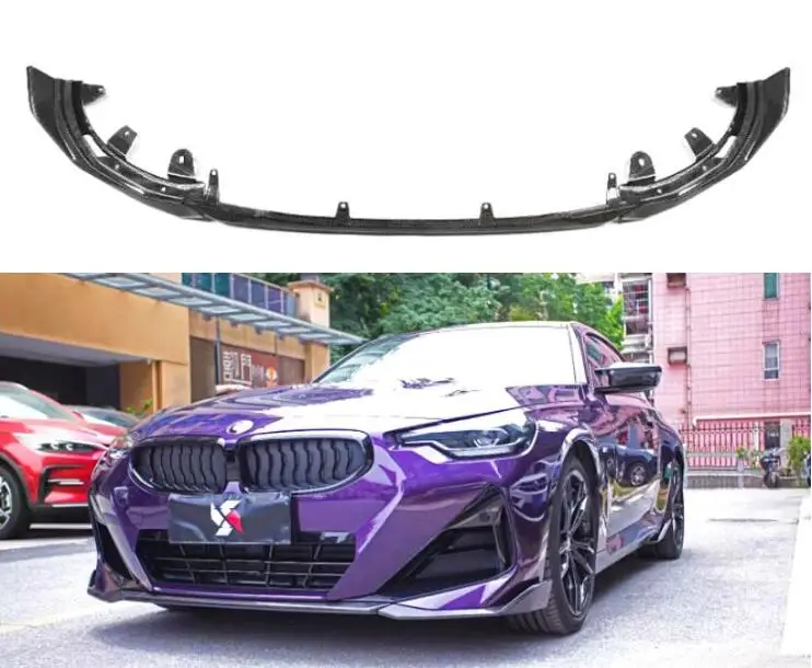 

MP Стиль Настоящее сухое углеродное волокно передний бампер разветвители губа спойлер для BMW G42 225i M240i 2 двери 2022 2023 3 шт./комплект