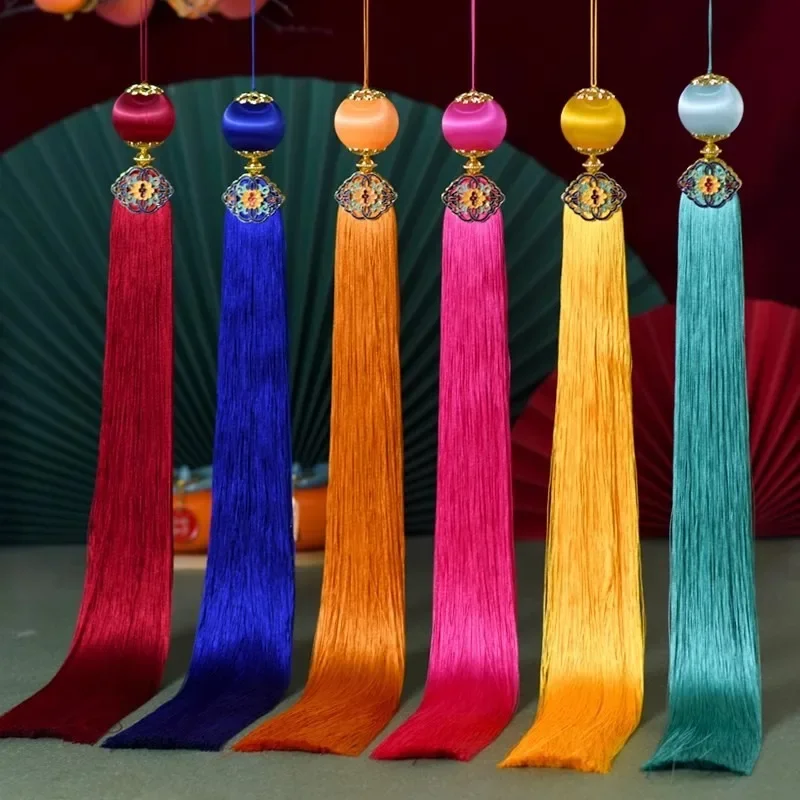 1Pcs 50CM Long Vertical Chinese Knot Hanging Tassels Polyester Thread Anti-crease Costume Clothing Decoration Accessory