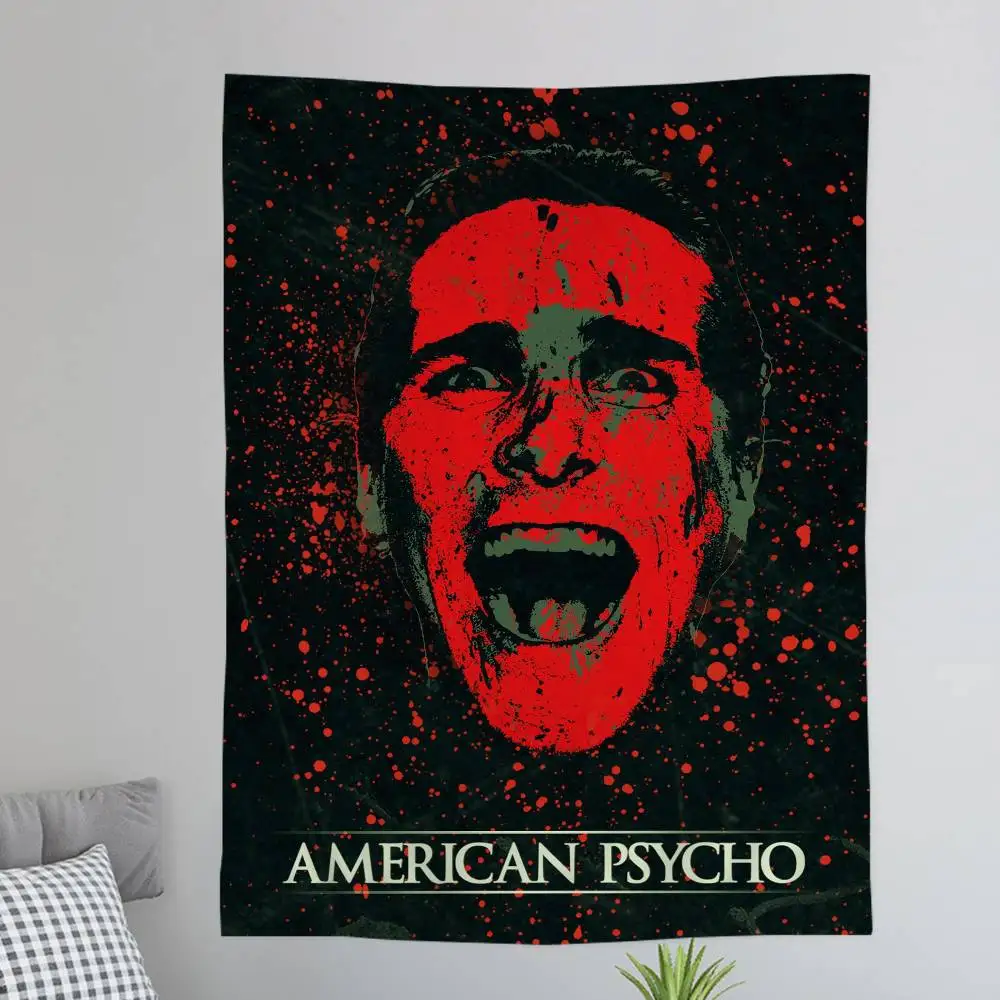 Horror Movie A-American Psycho Colorful Tapestry Wall Hanging Hanging Tarot Hippie Wall Rugs Dorm Wall Art Decor