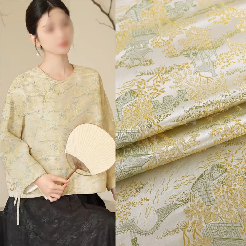 Chinese imitation Song brocade waistcoat fabric high jacquard garment cloth