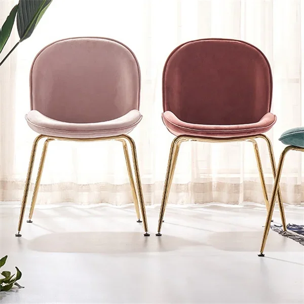 

-Scandinavian Light Luxury Dining Chair Simple Dressing Shell Chair Backrest Home Bedroom Beetle Chair Bedroom Hotel