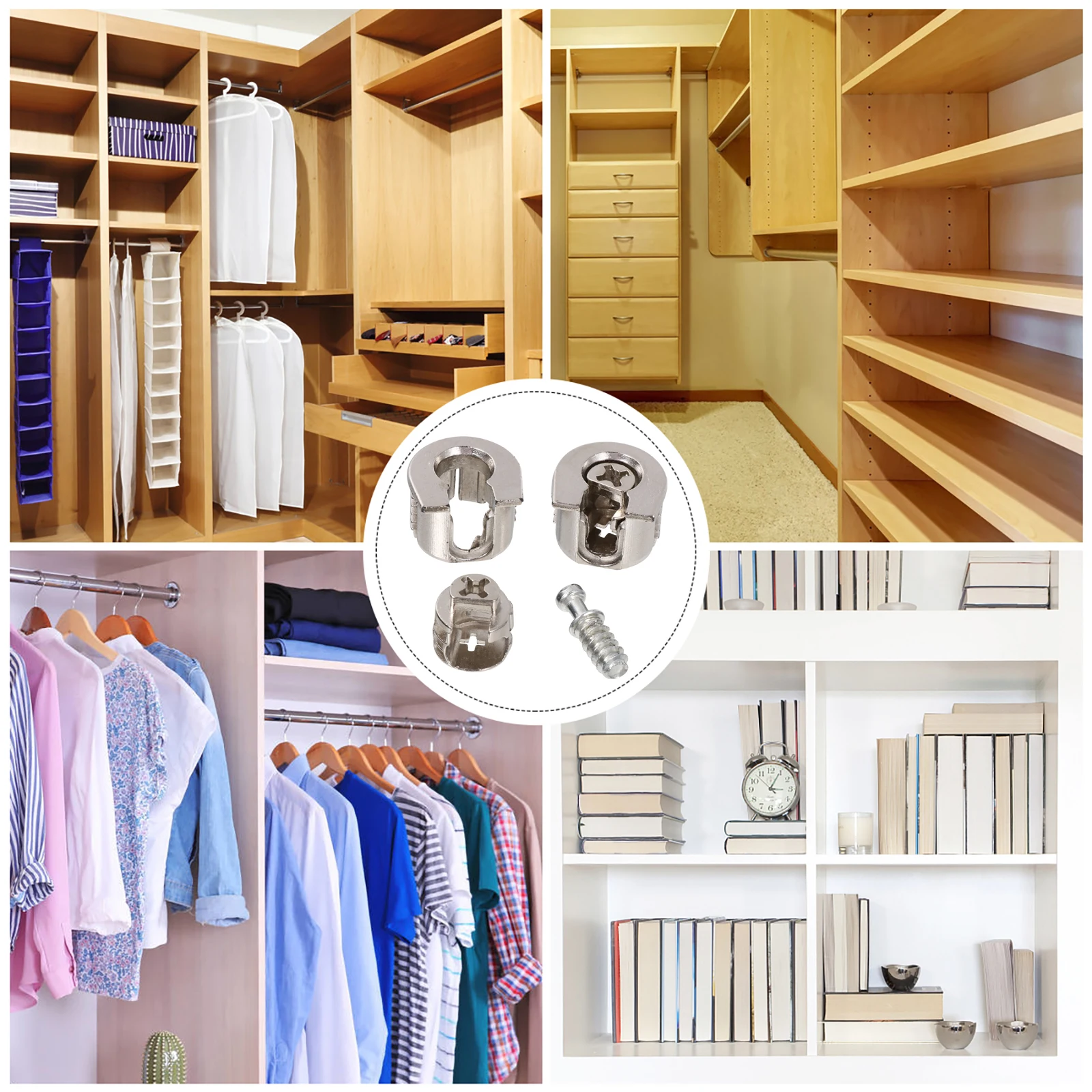 

10 pcs Eccentric Furniture Connectors Cabinet Nut Connector Fasteners Anti-Corrosion Screw Cam Fittings For Wood Panel Office
