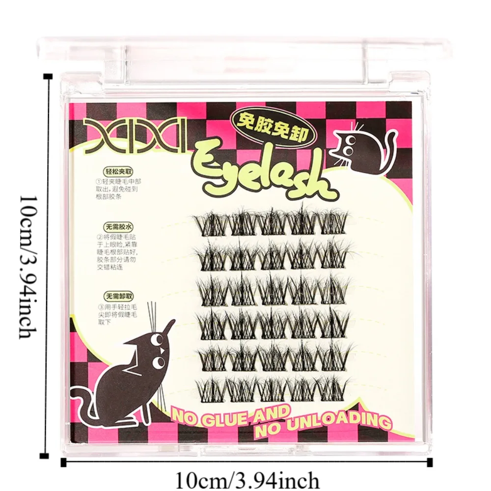 ขนตาปลอมแบบไม่ต้องใช้กาว รูปทรงไขว้ ดีไซน์สร้างสรรค์ รูปทรงปีกเฉียง ติดทนนาน