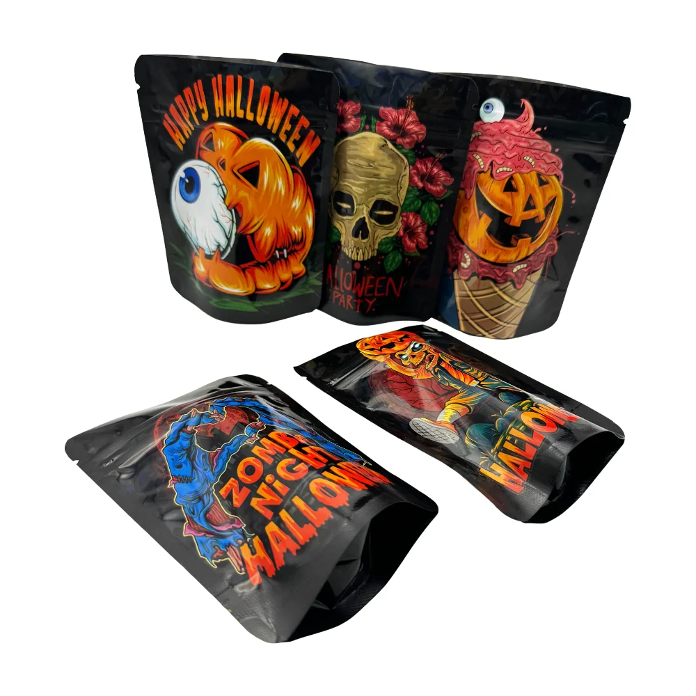 50 قطعة أكياس مقاومة للرائحة مايلر المجسم الأغلاق أكياس احباط الحقيبة أكياس بسحاب قفل لجميع القديسين لصالح تخزين تغليف المجوهرات