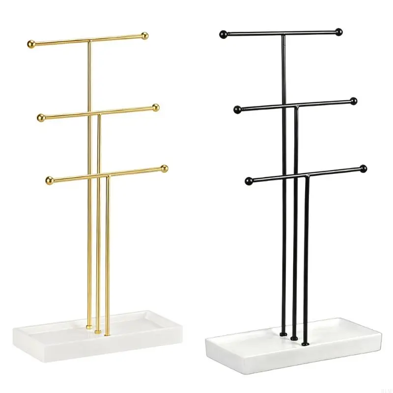 

91AF Металлическая подставка для ювелирных изделий с элегантным дизайном для безопасной демонстрации ожерелий, браслетов и колец