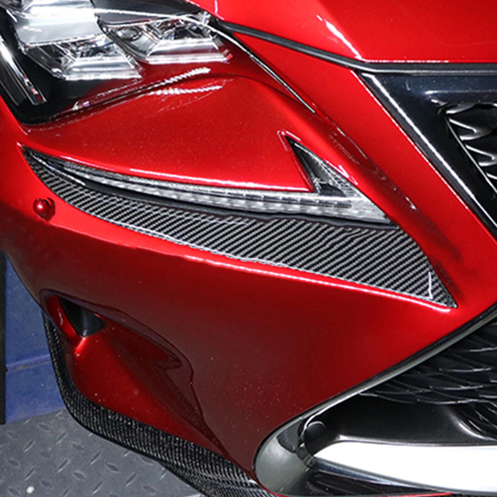For Lexus RC 2015 2016 2017 2018 Dry Carbon Fiber Lower Daytime Running Light Eyebrow Overlay Trim