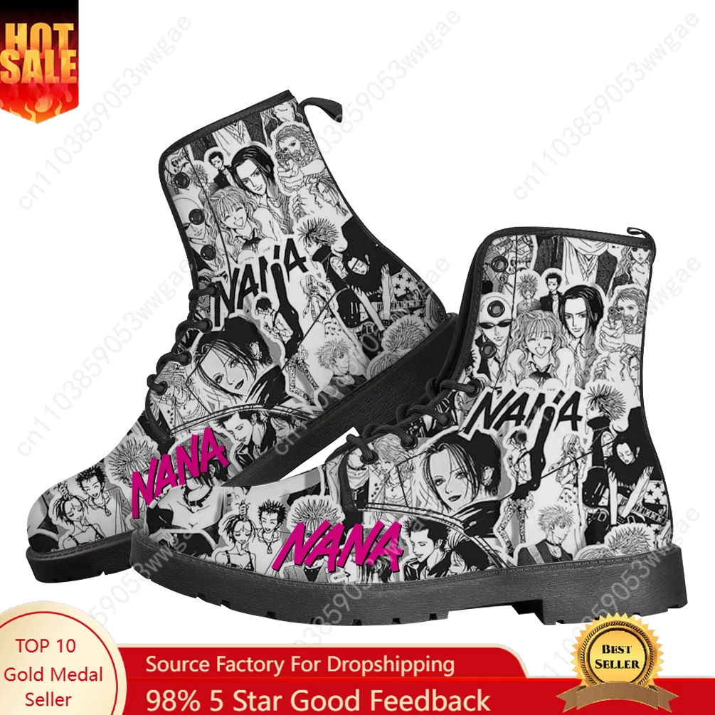 

Ботинки NANA, мужская и женская обувь для подростков, повседневные ботинки, уличная легкая обувь высокого качества с принтом пары по запросу, персонализированная обувь в стиле аниме