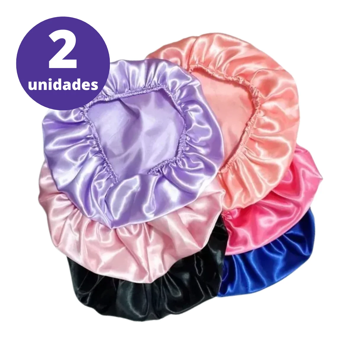 Kit 2 Units Satin Caps For Antifrizz Hair Sleep Bath