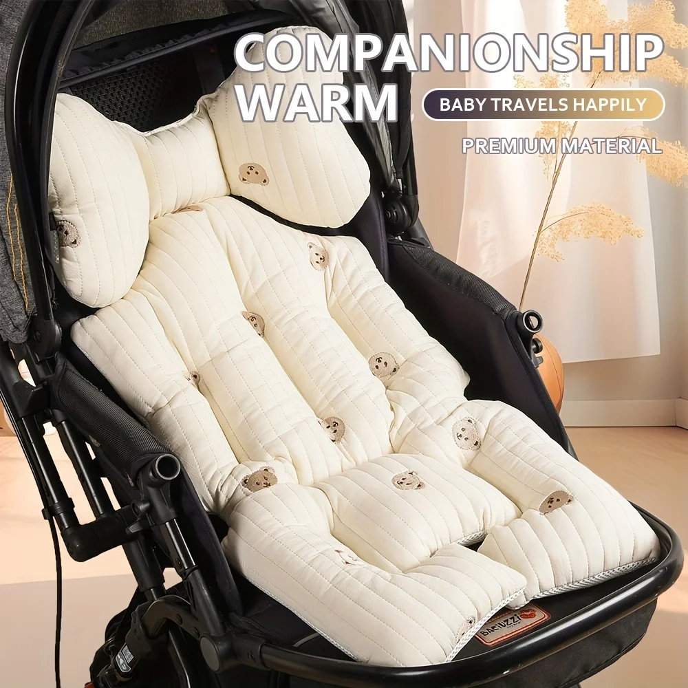 Thick Youngsters Stroller Seat Cushion Pad Premium Polyester with Plush Padding Ergonomic Support Soft Padding for Youngsters