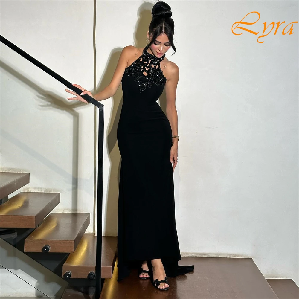 カスタマイズされたホルタージャージマーメイドイブニングドレス繊細なビーズパーティードレス気質セクシーな特別な日のドレス