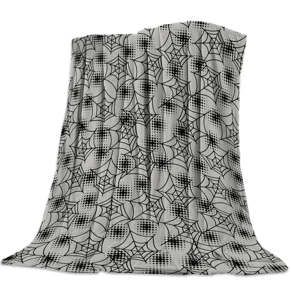 Halloween Themed Flannel Throw Blanket Ghost Pattern  King Queen Size for Teenage Boys Festival Gift Soft Warm Pumpkin