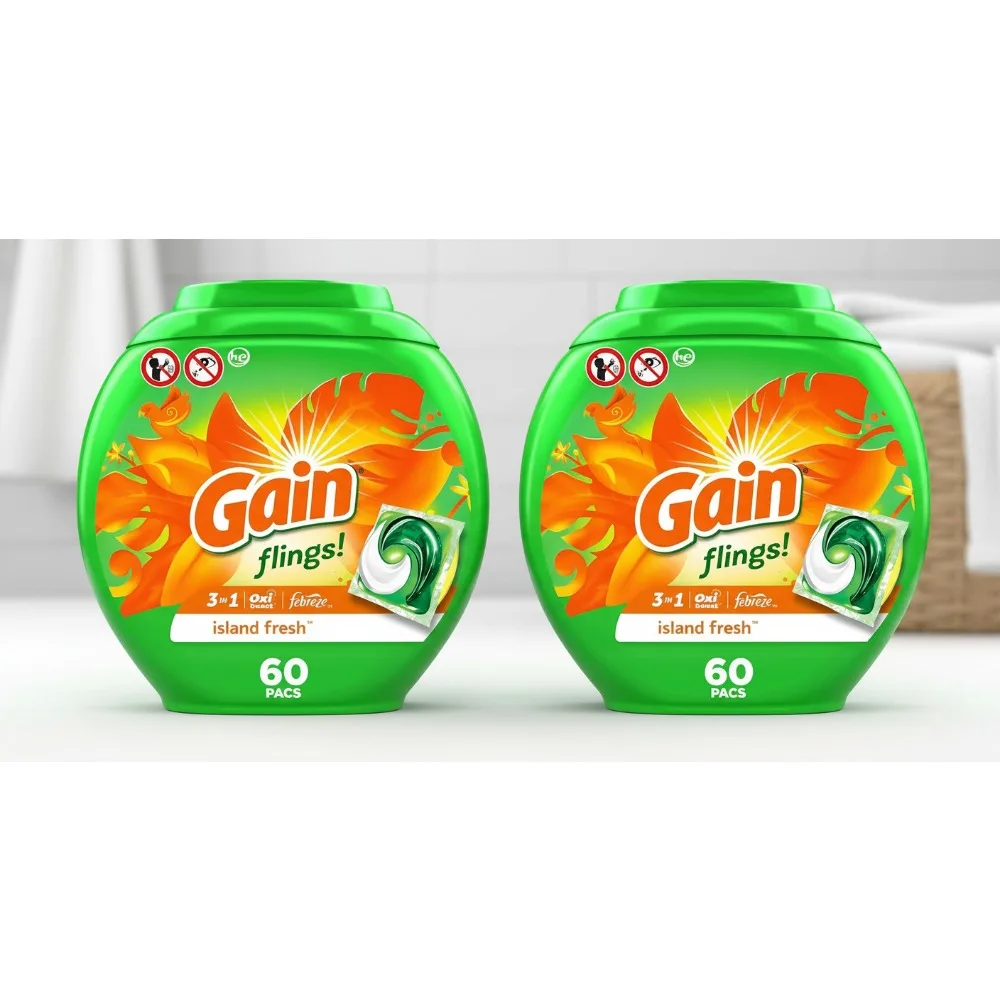 

Long Lasting Freshness Laundry Detergent Pacs, 3-in-1 Formula for All Machines, Cold Water Safe, 60 Count Pack of 2