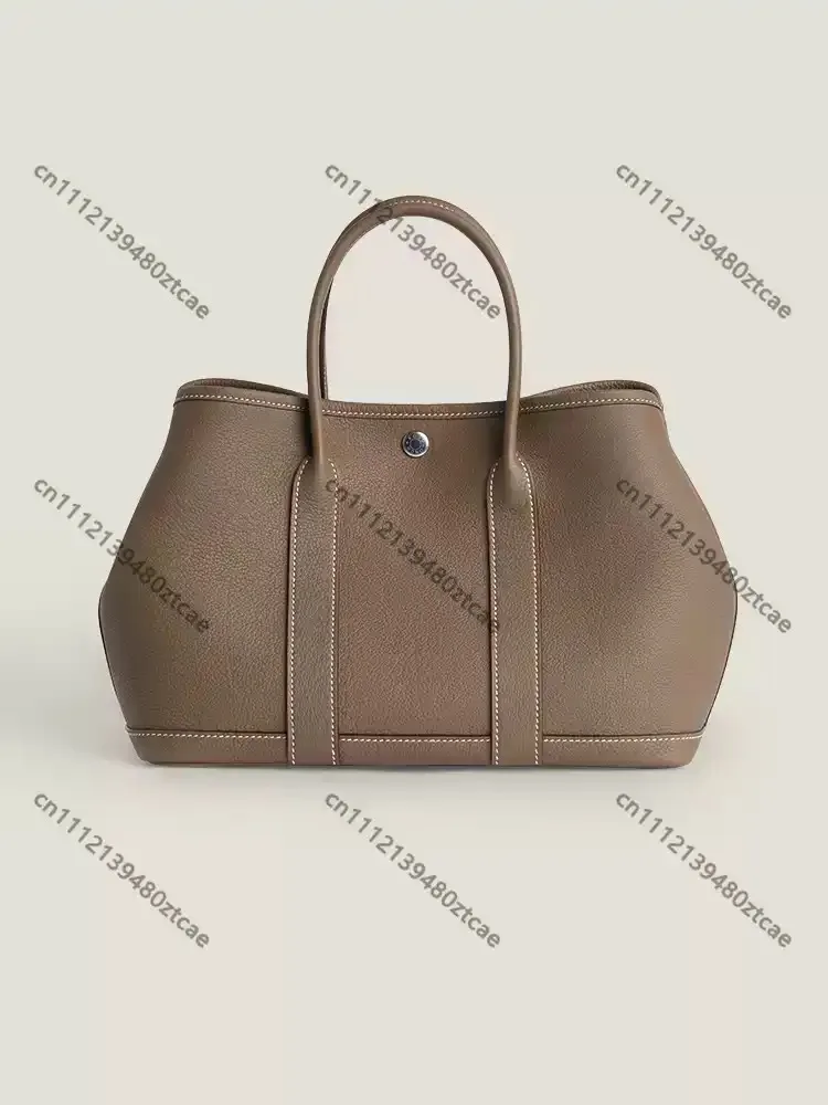 Large Capacity Imported Leather Garden Bag, Handmade Wax Thread Women Shoulder Crossbody Handbag, 23/30/36cm Available