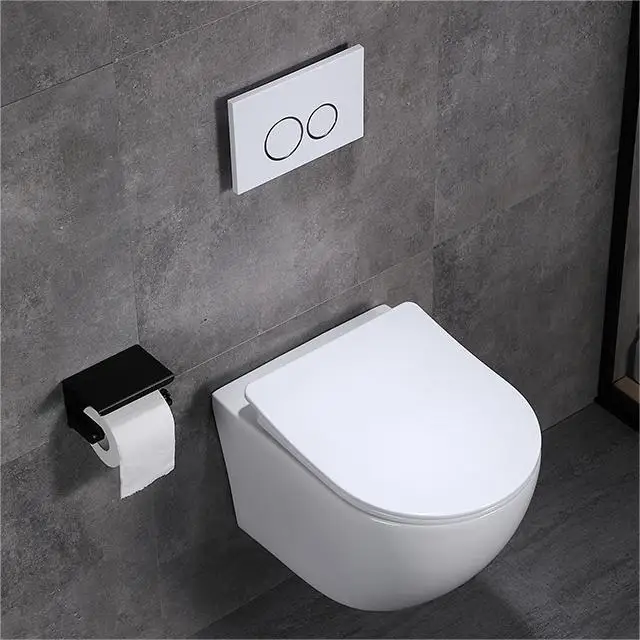 Modern Style Concealed Tank Wall Mounted Toilet P-trap Wall Hung Toilet Bowl