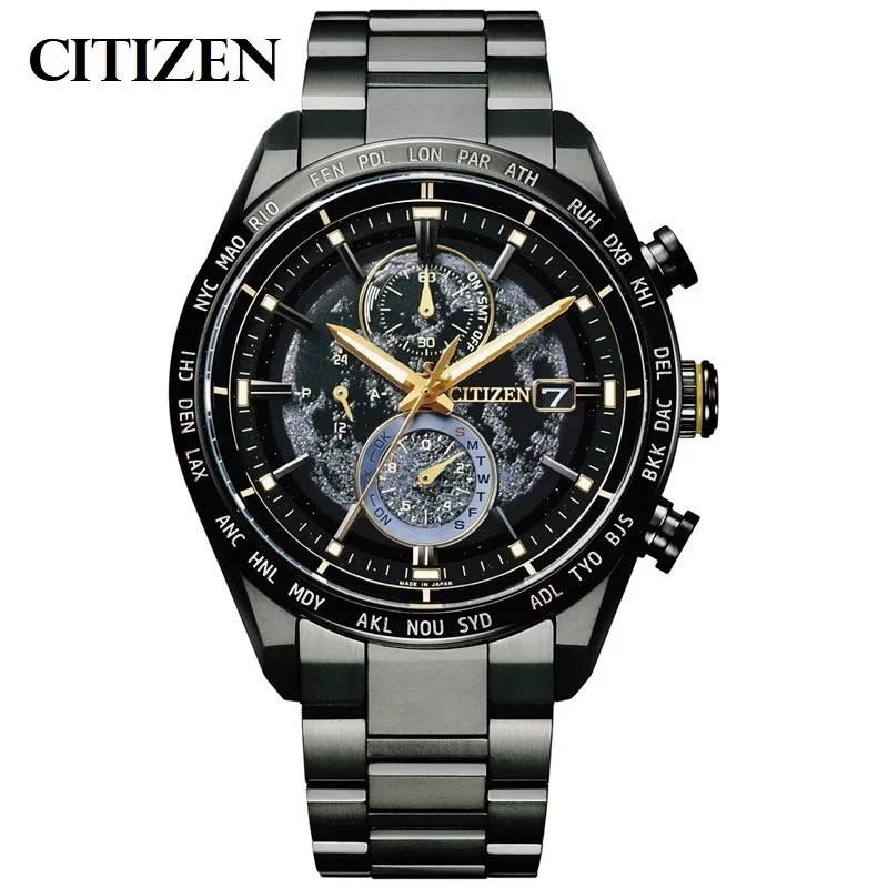 CITIZEN The Back of The Moon Men's Watch Luxury Stainless Steel Quartz Watch Calendar Glow Clock Casual Men's Watch