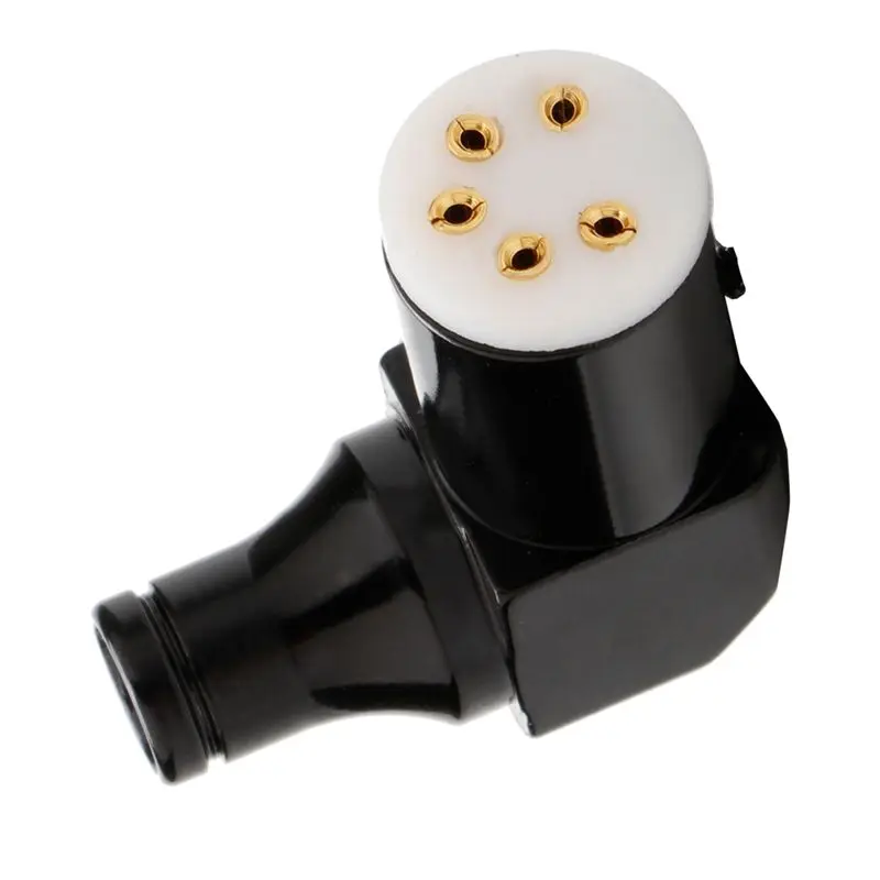 B76B Hifi Vinyl LP Phono 5pin DIN Plug 90 Degree for Seat Female DIN for AMP Audio Tonearm Signal Cable
