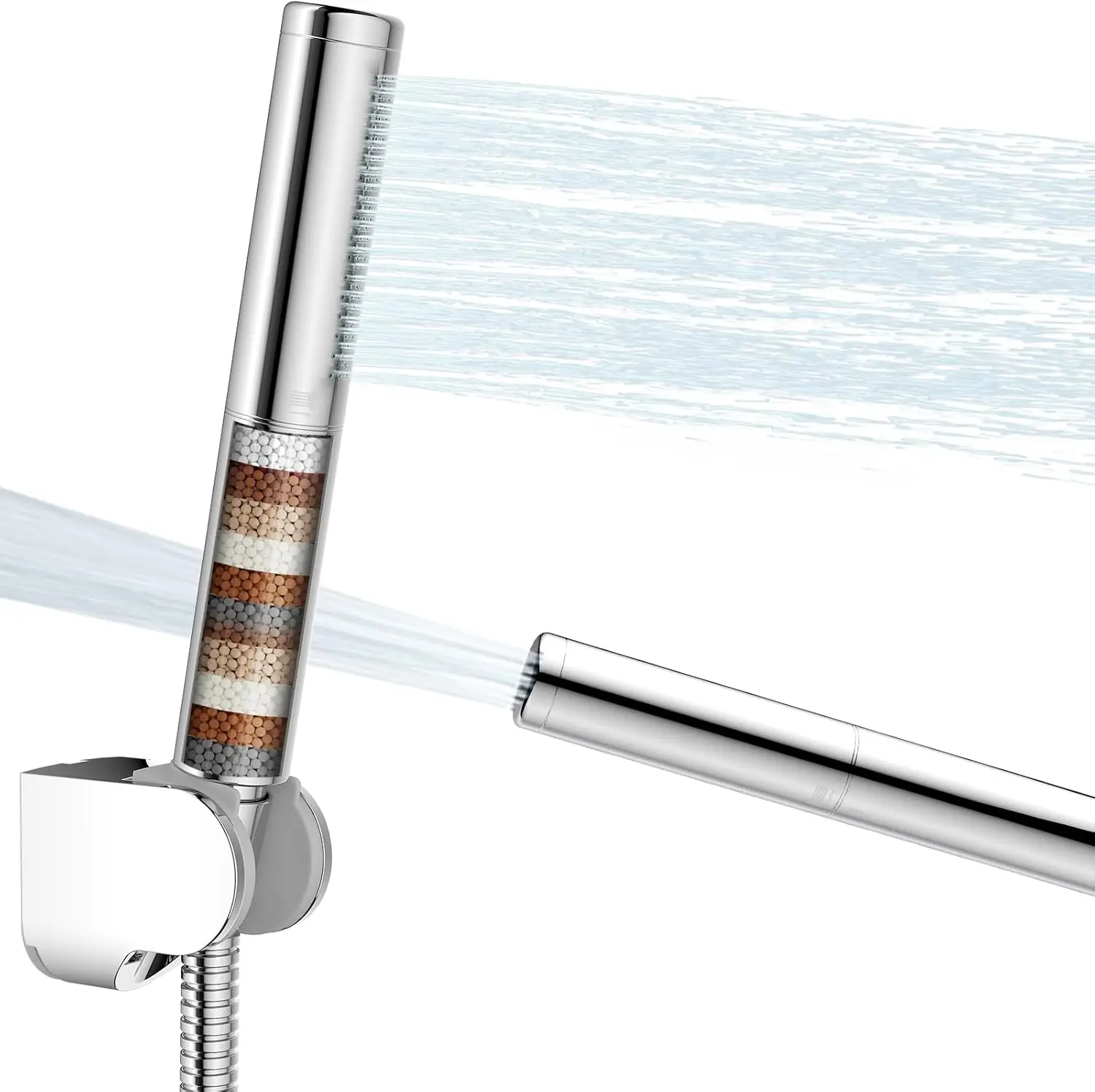 

Душевая лейка 2-в-1 высокого давления с фильтром для жесткой воды, удаляет хлор, улучшает состояние кожи и волос