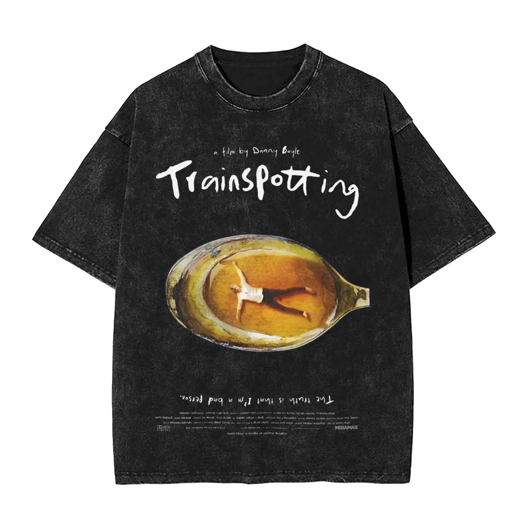Camisetas de película Trainspotting para hombre, camisetas divertidas lavadas, camisetas de manga corta con cuello redondo, camisetas de algodón recién llegadas