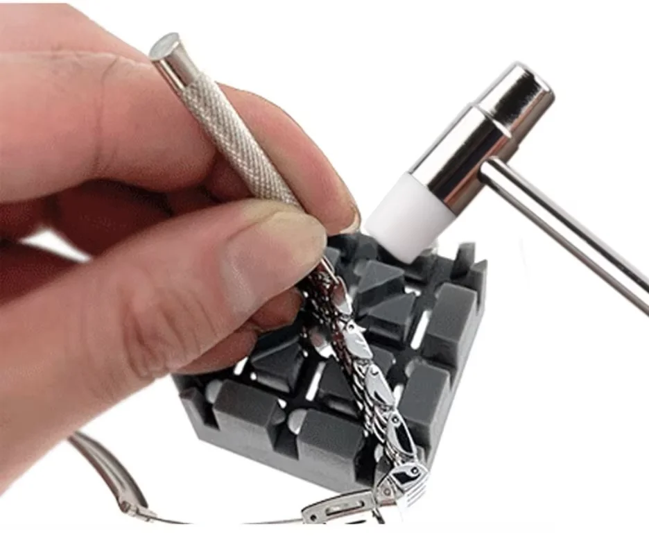 1pc Mini Dual-Head Hammer Metal and Rubber Tips for DIY Jewelry Watch Repair Woodworking Crafting Portable Hand Tool