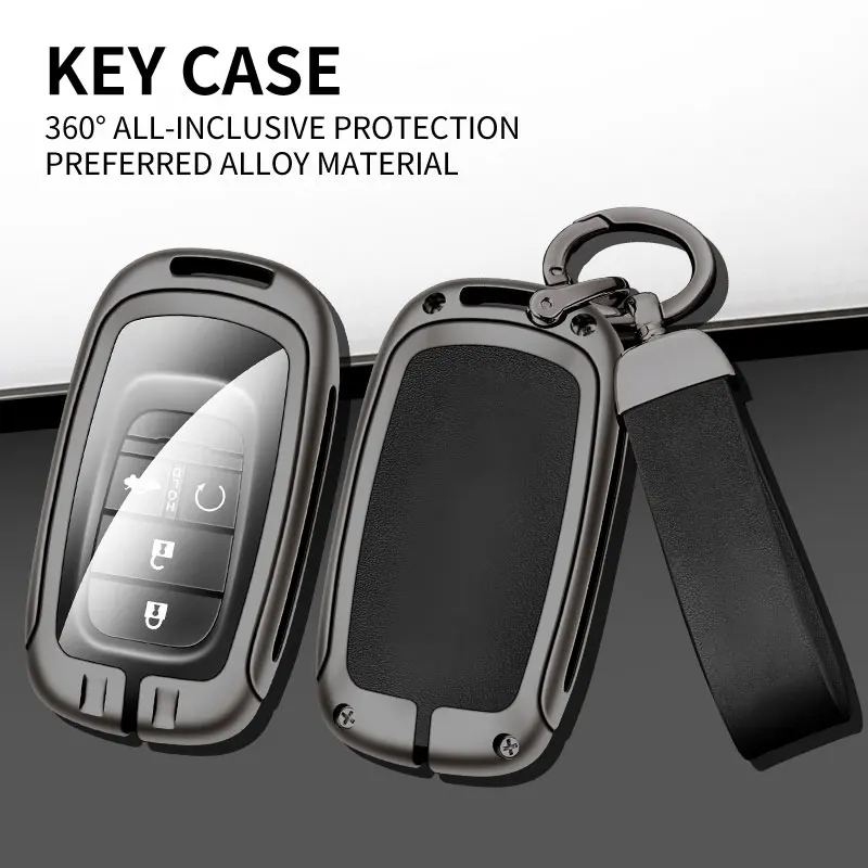 Full Cover Car Key Case Protector Shell With Keychain For Honda Vezel Hybrid Custom Logo Key Bag Interior Accessories