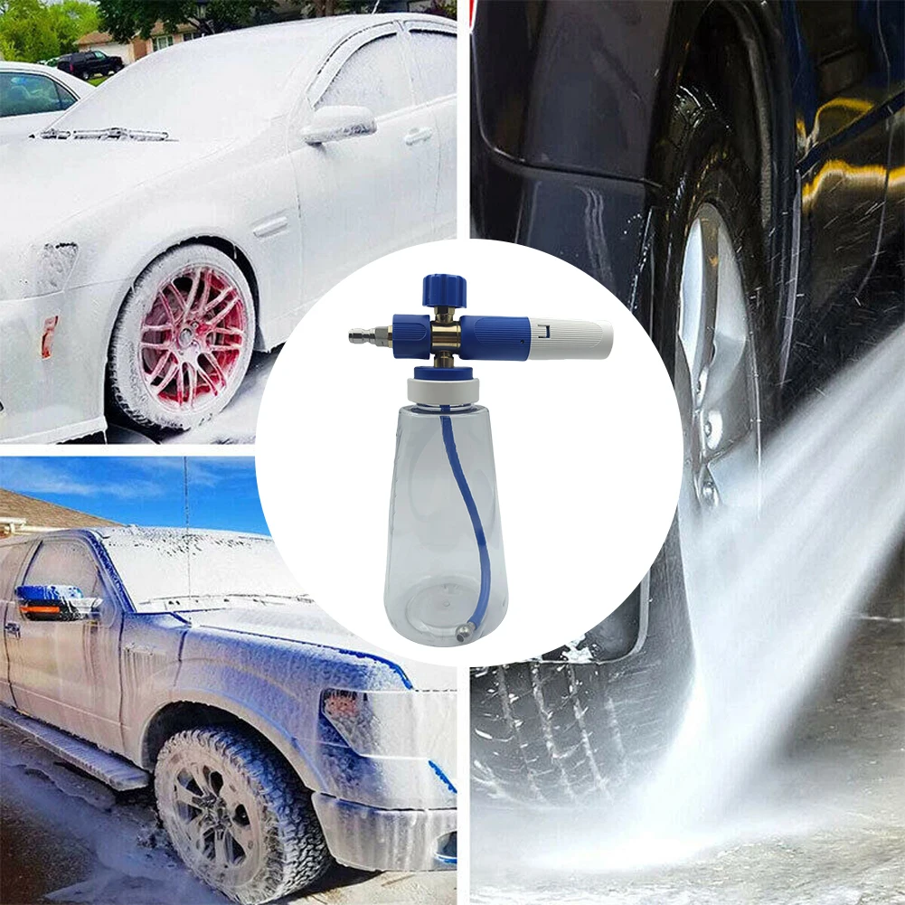 Buse de mousse, Lance de mousse de neige, pulvérisateur de bouteille de mousse, Angle réglable avec pression d'air à connexion rapide 1/4, pulvérisateur de mousse pour le lavage de voiture